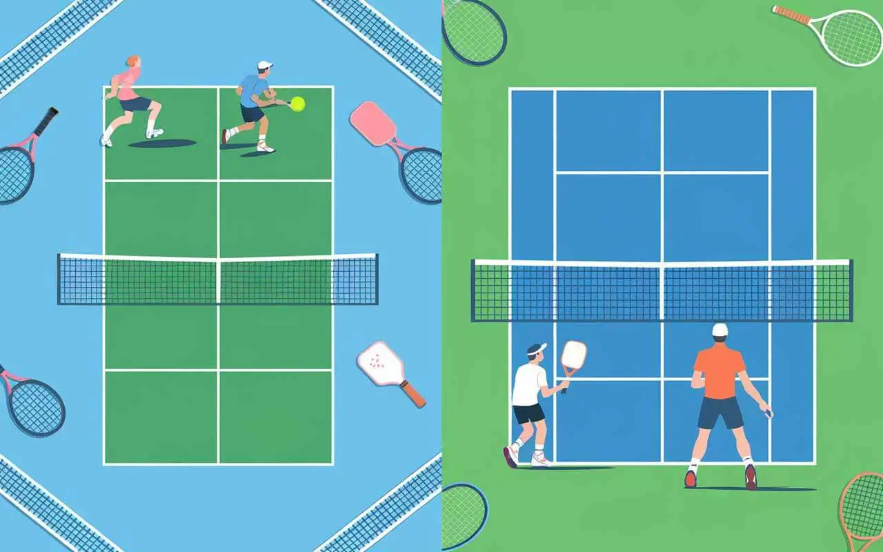 Pickleball khác Tennis: 5 Điểm Khác Biệt Chính Bạn Cần Biết 2 Sân Pickleball khác sân Tennis như thế nào